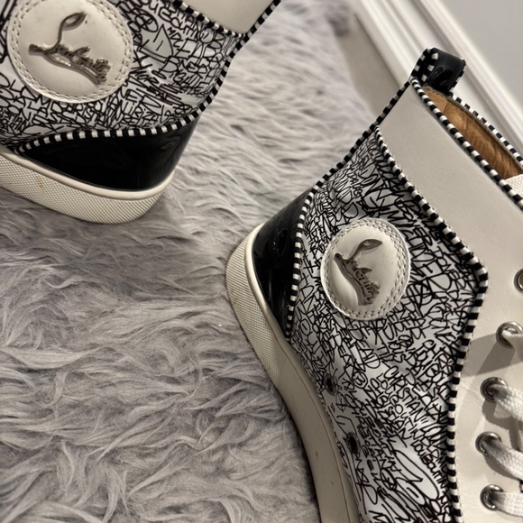 Christian Louboutin Men's Orlato High Top Spike Sneakers - Picture 4 of 8